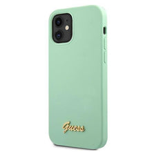 Заредете изображение във визуализатора на галерията – Guess GUHCP12SLSLMGGN iPhone 12 mini 5,4" zielony/green hardcase Metal Logo Script - TopMag
