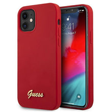 Заредете изображение във визуализатора на галерията – Guess GUHCP12SLSLMGRE iPhone 12 mini 5,4" czerwony/red hardcase Metal Logo Script - TopMag

