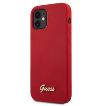 Заредете изображение във визуализатора на галерията – Guess GUHCP12SLSLMGRE iPhone 12 mini 5,4" czerwony/red hardcase Metal Logo Script - TopMag
