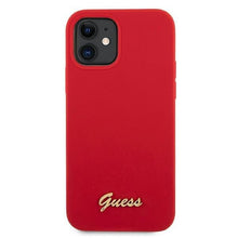 Заредете изображение във визуализатора на галерията – Guess GUHCP12SLSLMGRE iPhone 12 mini 5,4" czerwony/red hardcase Metal Logo Script - TopMag
