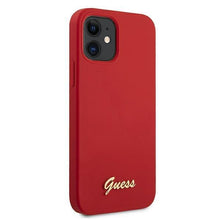 Заредете изображение във визуализатора на галерията – Guess GUHCP12SLSLMGRE iPhone 12 mini 5,4" czerwony/red hardcase Metal Logo Script - TopMag
