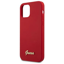 Заредете изображение във визуализатора на галерията – Guess GUHCP12SLSLMGRE iPhone 12 mini 5,4" czerwony/red hardcase Metal Logo Script - TopMag
