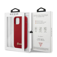 Заредете изображение във визуализатора на галерията – Guess GUHCP12SLSLMGRE iPhone 12 mini 5,4" czerwony/red hardcase Metal Logo Script - TopMag
