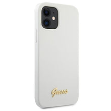 Заредете изображение във визуализатора на галерията – Guess GUHCP12SLSLMGWH iPhone 12 mini 5,4" biały/white hardcase Metal Logo Script - TopMag
