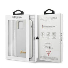 Заредете изображение във визуализатора на галерията – Guess GUHCP12SLSLMGWH iPhone 12 mini 5,4" biały/white hardcase Metal Logo Script - TopMag
