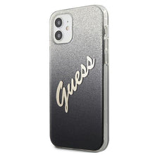 Заредете изображение във визуализатора на галерията – Guess GUHCP12SPCUGLSBK iPhone 12 mini 5,4" czarny/black hardcase Glitter Gradient Script - TopMag
