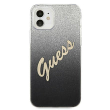 Заредете изображение във визуализатора на галерията – Guess GUHCP12SPCUGLSBK iPhone 12 mini 5,4" czarny/black hardcase Glitter Gradient Script - TopMag
