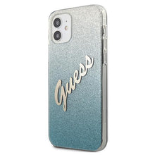 Заредете изображение във визуализатора на галерията – Guess GUHCP12SPCUGLSBL iPhone 12 mini 5,4" niebieski/blue hardcase Glitter Gradient Script - TopMag
