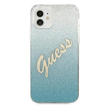 Заредете изображение във визуализатора на галерията – Guess GUHCP12SPCUGLSBL iPhone 12 mini 5,4" niebieski/blue hardcase Glitter Gradient Script - TopMag
