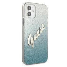Заредете изображение във визуализатора на галерията – Guess GUHCP12SPCUGLSBL iPhone 12 mini 5,4" niebieski/blue hardcase Glitter Gradient Script - TopMag
