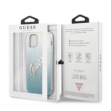 Заредете изображение във визуализатора на галерията – Guess GUHCP12SPCUGLSBL iPhone 12 mini 5,4" niebieski/blue hardcase Glitter Gradient Script - TopMag
