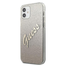 Заредете изображение във визуализатора на галерията – Guess GUHCP12SPCUGLSGO iPhone 12 mini 5,4" złoty/gold hardcase Glitter Gradient Script - TopMag
