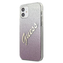 Заредете изображение във визуализатора на галерията – Guess GUHCP12SPCUGLSPI iPhone 12 mini 5,4" różowy/pink hardcase Glitter Gradient Script - TopMag
