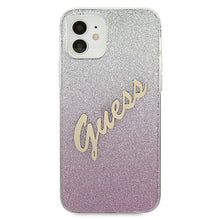 Заредете изображение във визуализатора на галерията – Guess GUHCP12SPCUGLSPI iPhone 12 mini 5,4" różowy/pink hardcase Glitter Gradient Script - TopMag
