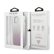Заредете изображение във визуализатора на галерията – Guess GUHCP12SPCUGLSPI iPhone 12 mini 5,4" różowy/pink hardcase Glitter Gradient Script - TopMag
