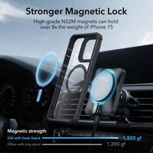Заредете изображение във визуализатора на галерията – ESR Armor Tough Kickstand Halolock Case with MagSafe for iPhone 15 - Transparent and Black
