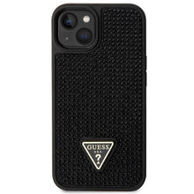 Заредете изображение във визуализатора на галерията – Original Case GUESS Rhinestone Triangle hardcase GUHCP14SHDGTPK for Iphone 14 black
