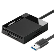 Заредете изображение във визуализатора на галерията – Ugreen USB 3.0 SD / micro SD / CF / MS memory card reader black (CR125 30333)
