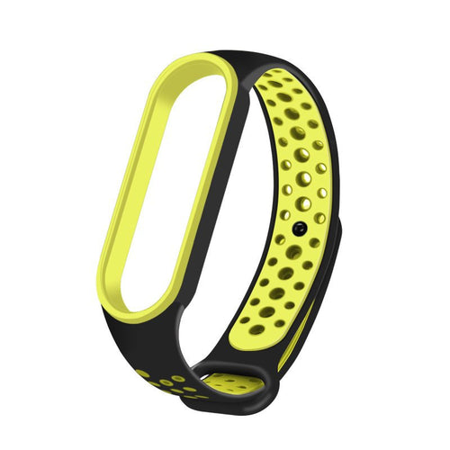 Replacement Silicone Wristband Strap for Xiaomi Mi Band 5 Dots Black and Green - TopMag