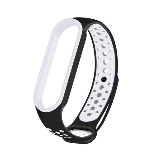 Replacement Silicone Wristband Strap for Xiaomi Mi Band 5 Dots Black and White - TopMag