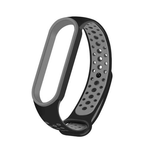 Replacement Silicone Wristband Strap for Xiaomi Mi Band 5 Dots Black / Gray - TopMag