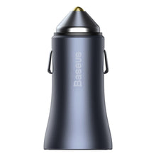 Заредете изображение във визуализатора на галерията – Baseus Golden Contactor Pro fast USB car charger Type C / USB 40 W Power Delivery 3.0 Quick Charge 4+ SCP FCP AFC + USB cable - USB Type C gray (TZCCJD-0G) - TopMag
