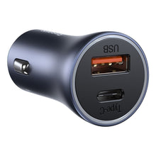 Заредете изображение във визуализатора на галерията – Baseus Golden Contactor Pro fast USB car charger Type C / USB 40 W Power Delivery 3.0 Quick Charge 4+ SCP FCP AFC + USB cable - USB Type C gray (TZCCJD-0G) - TopMag
