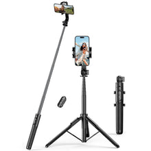 Заредете изображение във визуализатора на галерията – Selfie stick / telescopic pole with stand and Bluetooth remote control 1.5m Ugreen LP586 - black
