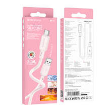 Заредете изображение във визуализатора на галерията – Borofone Cable BX94 Crystal color - USB to Typ C - 3A 1 metre light pink
