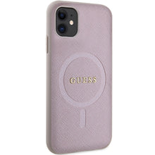Заредете изображение във визуализатора на галерията – Original Case GUESS hardcase Saffiano MagSafe GUHMN61PSAHMCP for Iphone 11/ Xr pink
