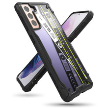 Заредете изображение във визуализатора на галерията – Ringke Fusion X Design durable PC Case with TPU Bumper for Samsung Galaxy S21+ 5G (S21 Plus 5G) black (Ticket band) (XDSG0052) - TopMag
