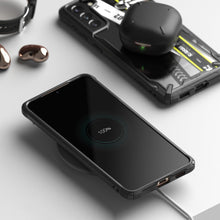Заредете изображение във визуализатора на галерията – Ringke Fusion X Design durable PC Case with TPU Bumper for Samsung Galaxy S21+ 5G (S21 Plus 5G) black (Ticket band) (XDSG0052) - TopMag
