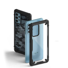 Заредете изображение във визуализатора на галерията – Ringke Fusion X Design durable PC Case with TPU Bumper for Samsung Galaxy A52 / A52 5G / A52s 5G Camo Black (XDSG0047) - TopMag
