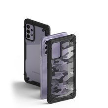 Заредете изображение във визуализатора на галерията – Ringke Fusion X Design durable PC Case with TPU Bumper for Samsung Galaxy A72 4G Camo Black (XDSG0048) - TopMag
