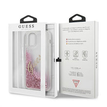 Заредете изображение във визуализатора на галерията – Guess GUHCP12LGLVSPI iPhone 12 Pro Max 6,7" różowy/pink hardcase Glitter Vintage Script - TopMag
