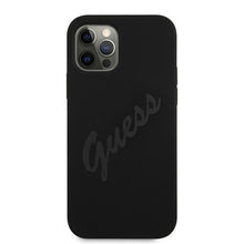 Заредете изображение във визуализатора на галерията – Guess GUHCP12LLSVSBK iPhone 12 Pro Max 6,7" czarny/black hardcase Script Vintage - TopMag
