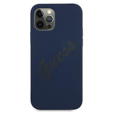 Заредете изображение във визуализатора на галерията – Guess GUHCP12LLSVSBL iPhone 12 Pro Max 6,7" niebieski/blue hardcase Script Vintage - TopMag
