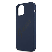 Заредете изображение във визуализатора на галерията – Guess GUHCP12LLSVSBL iPhone 12 Pro Max 6,7" niebieski/blue hardcase Script Vintage - TopMag
