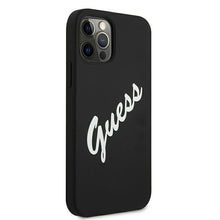 Заредете изображение във визуализатора на галерията – Guess GUHCP12LLSVSBW iPhone 12 Pro Max 6,7" czarno biały/black white hardcase Silicone Vintage - TopMag
