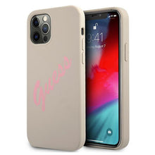 Заредете изображение във визуализатора на галерията – Guess GUHCP12LLSVSGP iPhone 12 Pro Max 6,7" szaro różowy/grey pink hardcase Silicone Vintage - TopMag
