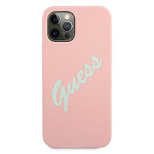 Заредете изображение във визуализатора на галерията – Guess GUHCP12LLSVSPG iPhone 12 Pro Max 6,7" różowo zielony/green pink hardcase Silicone Vintage - TopMag
