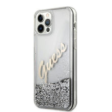 Заредете изображение във визуализатора на галерията – Guess GUHCP12MGLVSSI iPhone 12/12 Pro 6,1" srebrny/silver hardcase Glitter Vintage Script - TopMag
