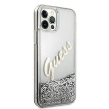 Заредете изображение във визуализатора на галерията – Guess GUHCP12MGLVSSI iPhone 12/12 Pro 6,1" srebrny/silver hardcase Glitter Vintage Script - TopMag
