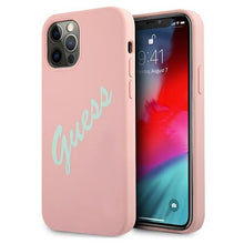 Заредете изображение във визуализатора на галерията – Guess GUHCP12MLSVSPG iPhone 12/12 Pro 6,1" różowo zielony/green pink hardcase Silicone Vintage - TopMag
