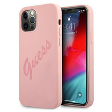 Заредете изображение във визуализатора на галерията – Guess GUHCP12MLSVSPI iPhone 12/12 Pro 6,1" różowy/pink hardcase Script Vintage - TopMag

