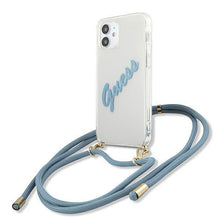 Заредете изображение във визуализатора на галерията – Guess GUHCP12SCRTVSBL iPhone 12 mini 5,4" niebieski/blue hardcase Script Vintage - TopMag
