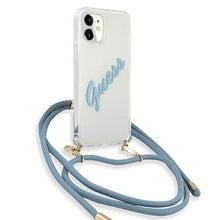 Заредете изображение във визуализатора на галерията – Guess GUHCP12SCRTVSBL iPhone 12 mini 5,4" niebieski/blue hardcase Script Vintage - TopMag
