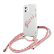 Заредете изображение във визуализатора на галерията – Guess GUHCP12SCRTVSPI iPhone 12 mini 5,4" różowy/pink hardcase Script Vintage - TopMag
