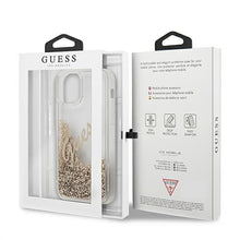 Заредете изображение във визуализатора на галерията – Guess GUHCP12SGLVSGO iPhone 12 mini 5,4" złoty/gold hardcase Glitter Vintage Script - TopMag
