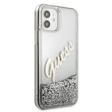 Заредете изображение във визуализатора на галерията – Guess GUHCP12SGLVSSI iPhone 12 mini 5,4" srebrny/silver hardcase Glitter Vintage Script - TopMag
